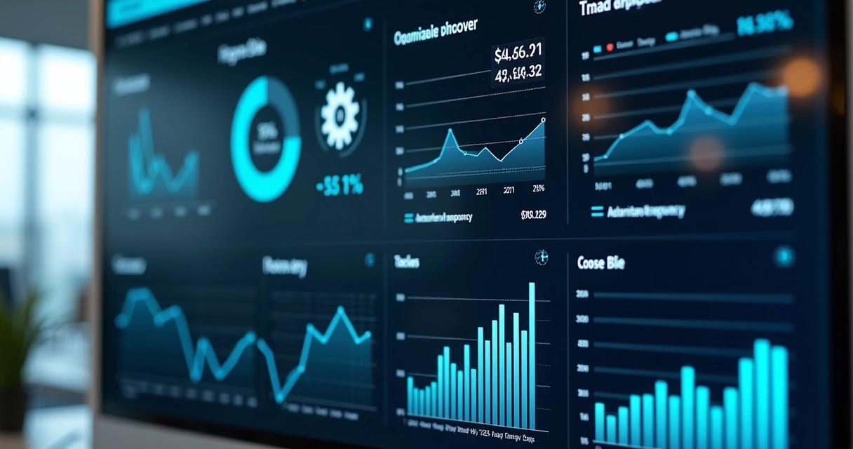 Gráfico digital de desempenho financeiro imobiliário