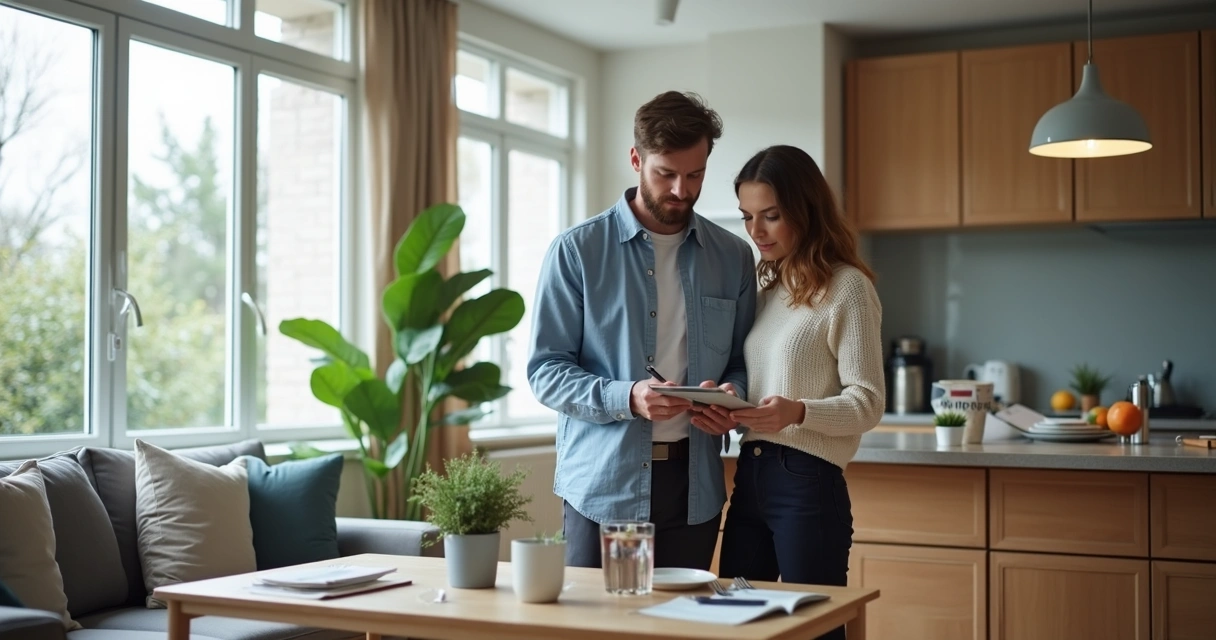 Vistoria de móveis em apartamento moderno