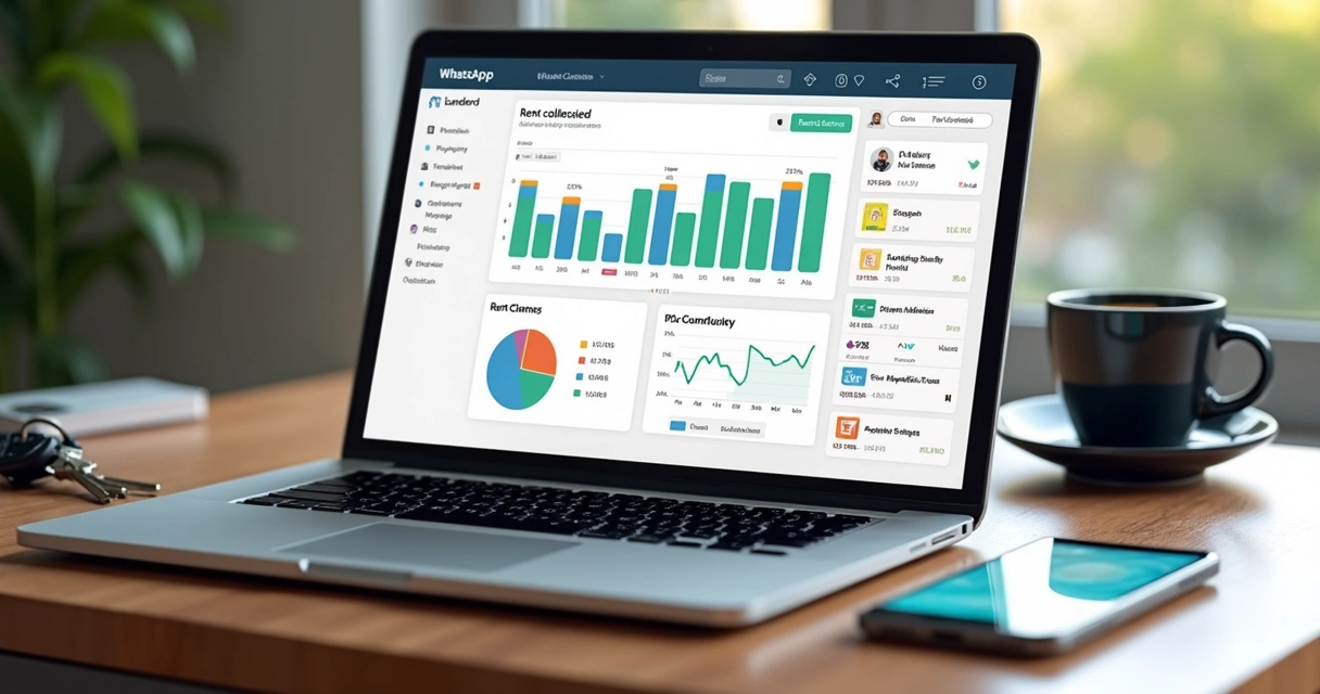 Tela de dashboard financeira e controle de aluguel em plataforma digital
