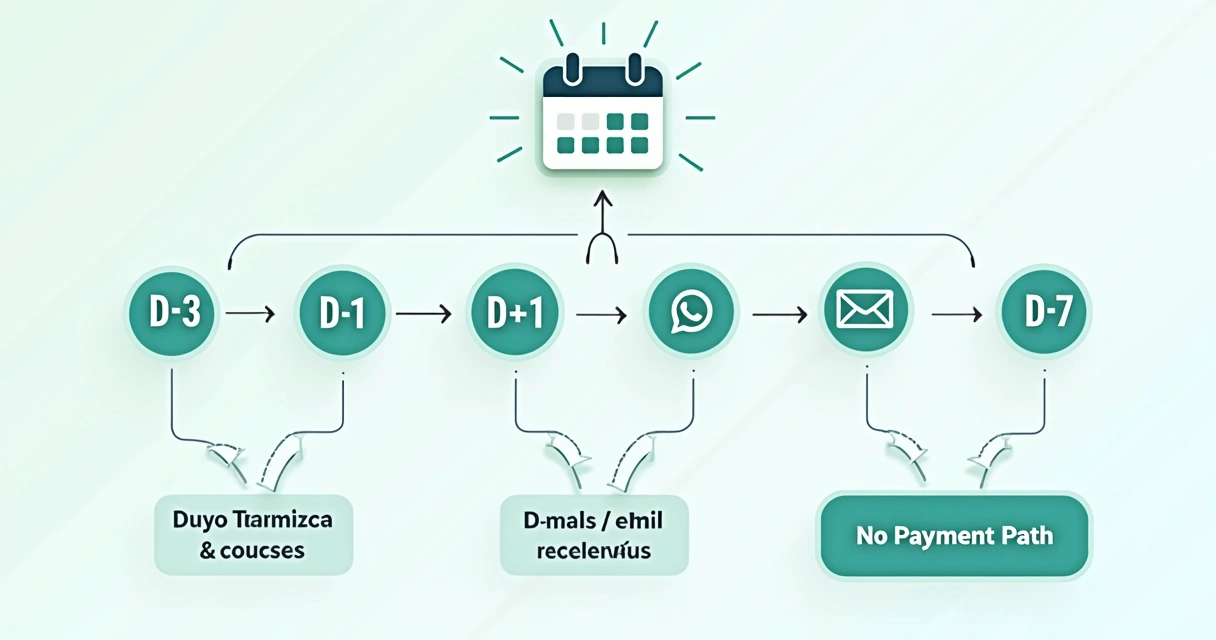 Fluxograma simples demonstrando automação em cobrança de aluguel 