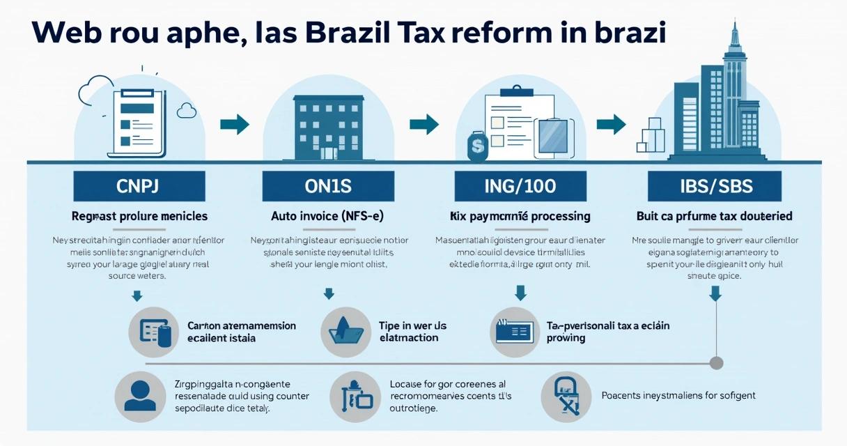 Esquema visual do fluxo da reforma tributária na gestão de aluguel em plataforma digital
