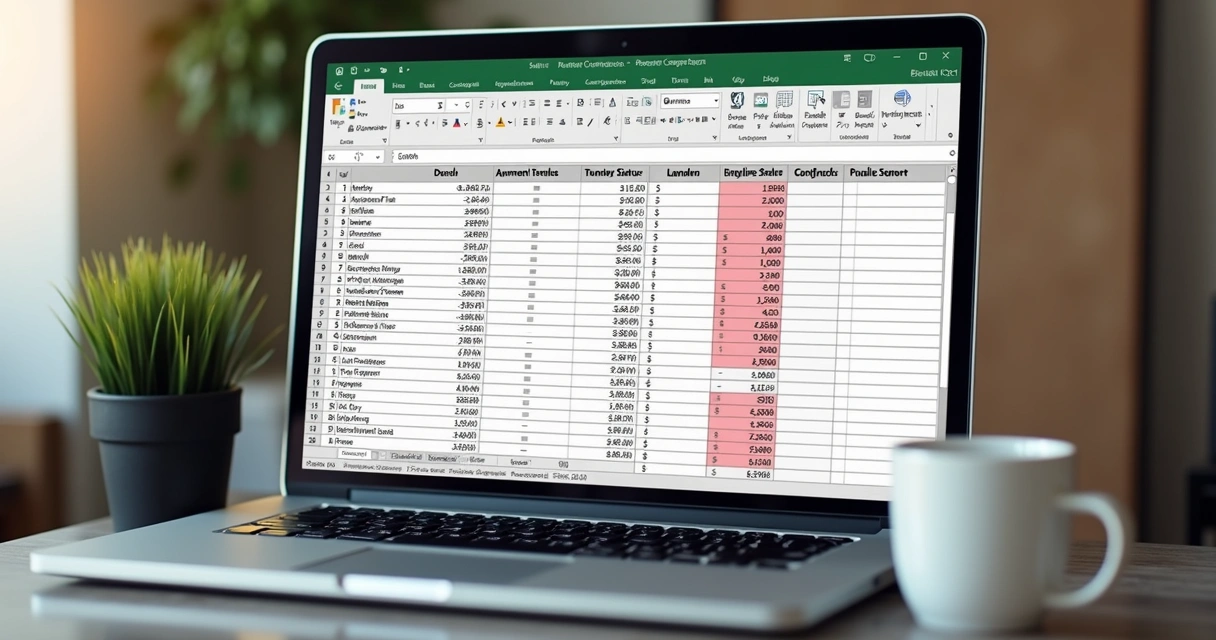 Planilha de aluguel de imóvel aberta no Excel, vários campos e cores destacando atrasos.