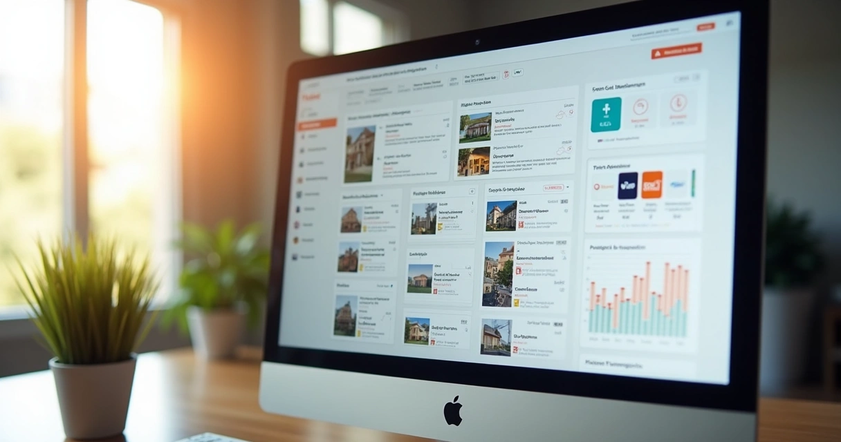 Tela de CRM imobiliário com integrações OLX, Zap Imóveis e VivaReal