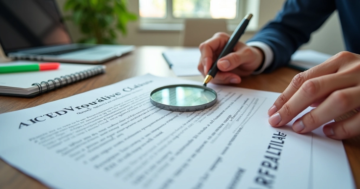 Destaque de cláusulas de um contrato de aluguel para loja comercial