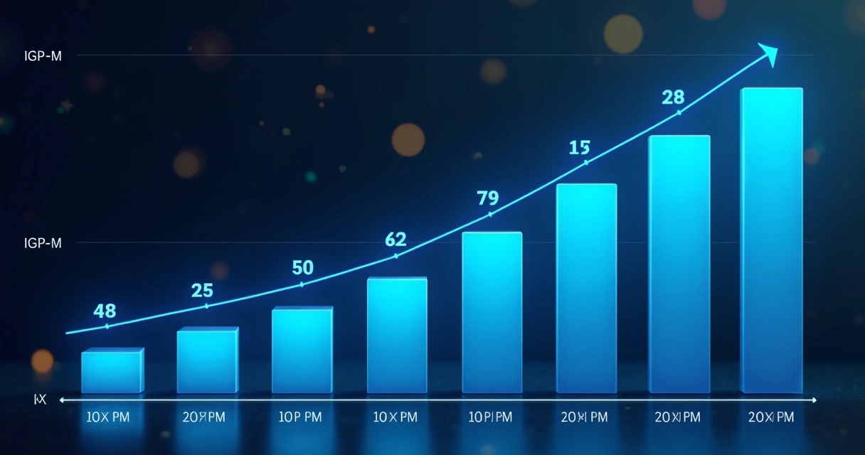 Gráfico mostrando a variação do IGP-M nos últimos 12 meses 