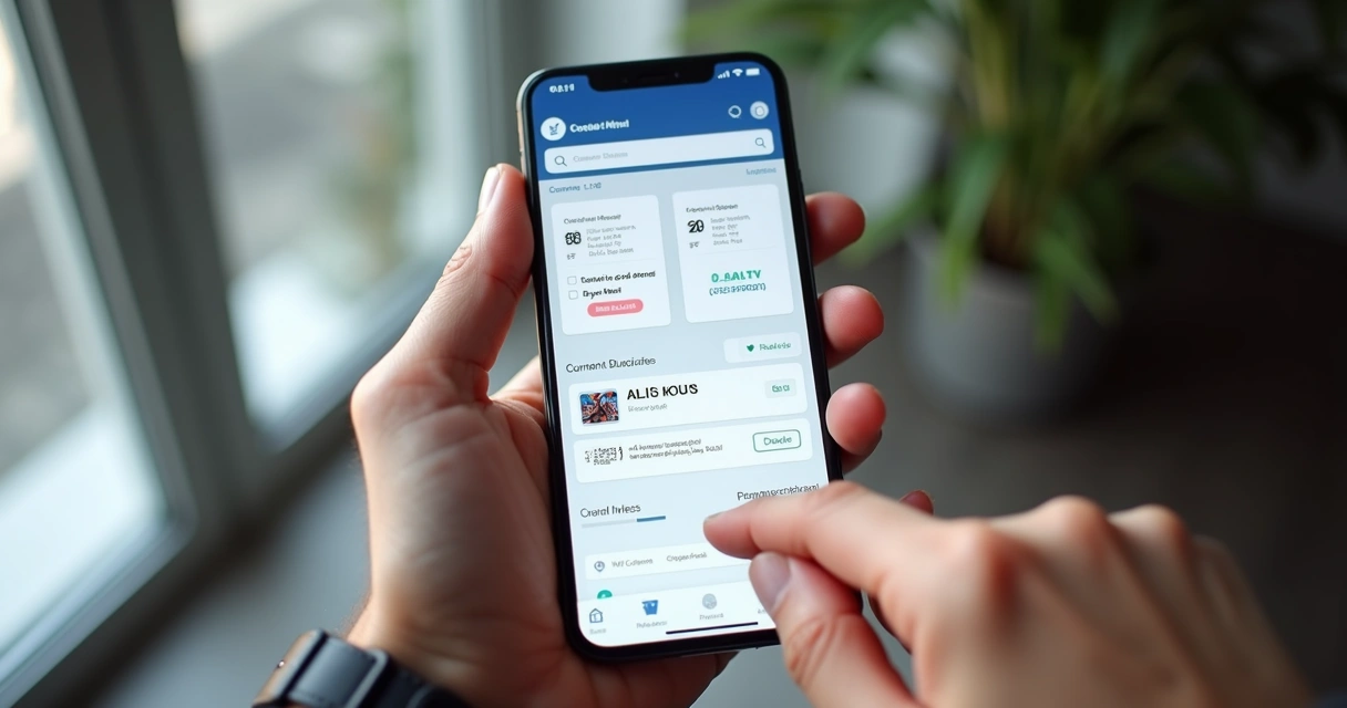 Portal digital em tela de celular mostrando histórico de pagamentos e opções de emissão de boletos