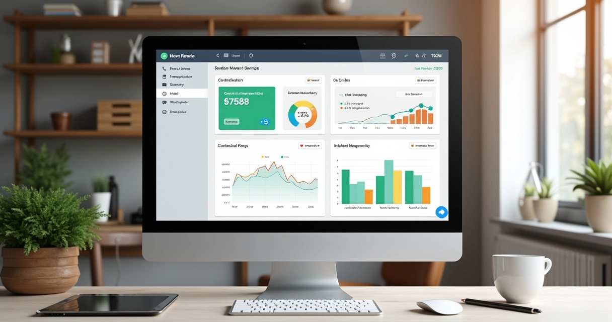 Tela de sistema SaaS mostrando painel de contratos imobiliários digitais
