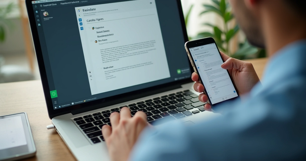 Gestor acessando plataforma digital para enviar aviso de reajuste