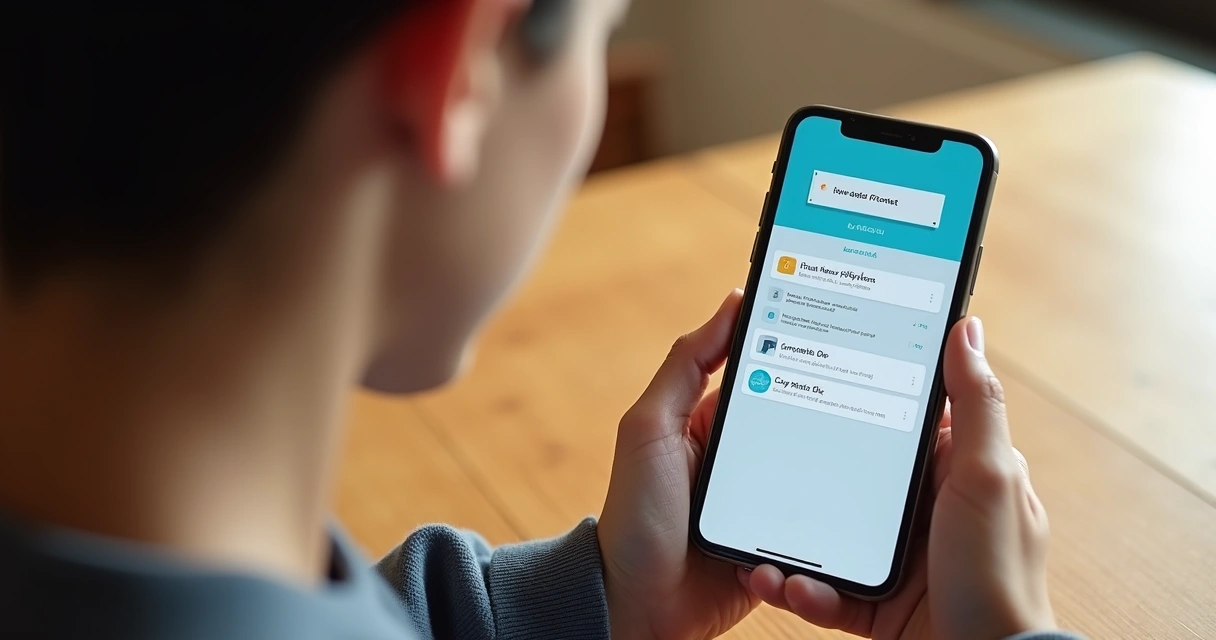 Inquilino acessando boletos e PIX pelo smartphone, com QR Code na tela