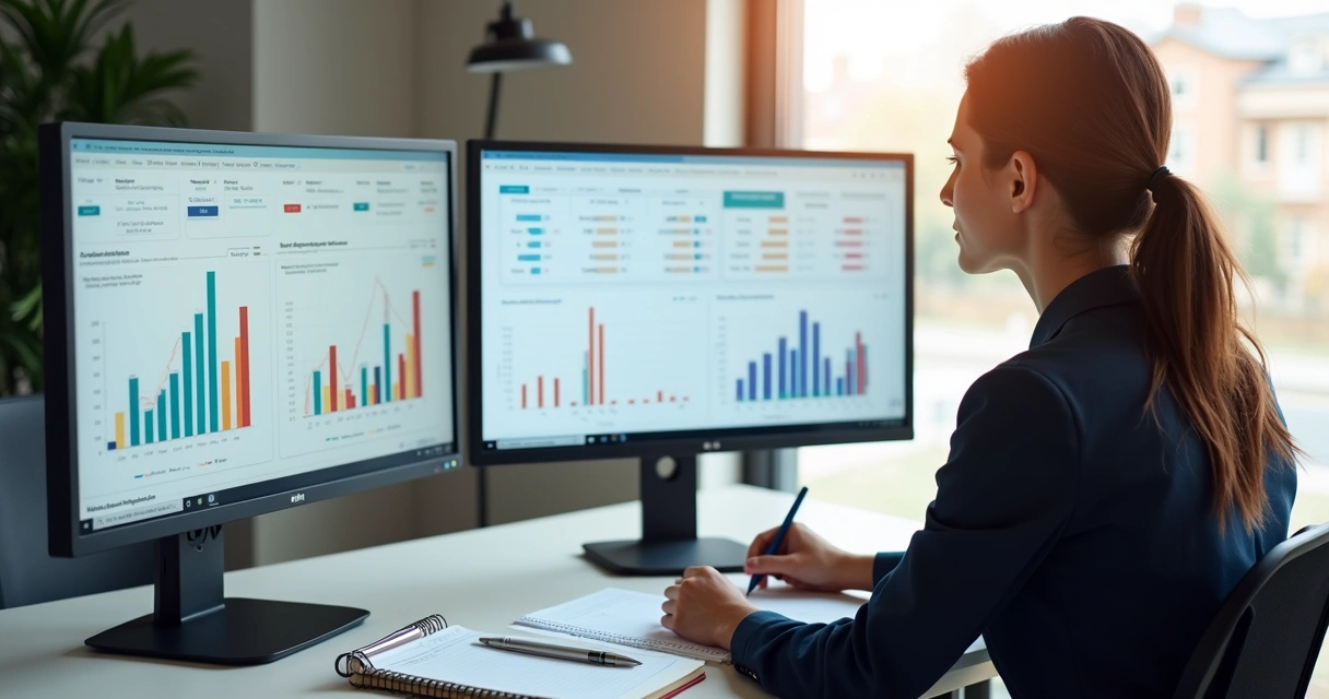 Relatórios financeiros digitais e dashboards de desempenho de uma carteira de imóveis 