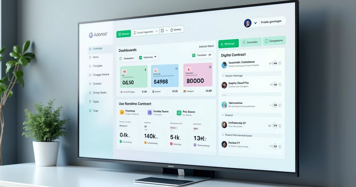 Tela de dashboard simplificado de gestão de alugueis