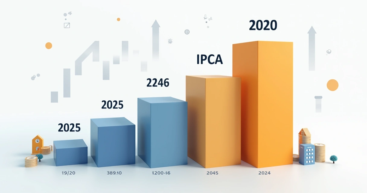 Gráfico comparando evolução anual do IGP-M e do IPCA nos últimos anos 