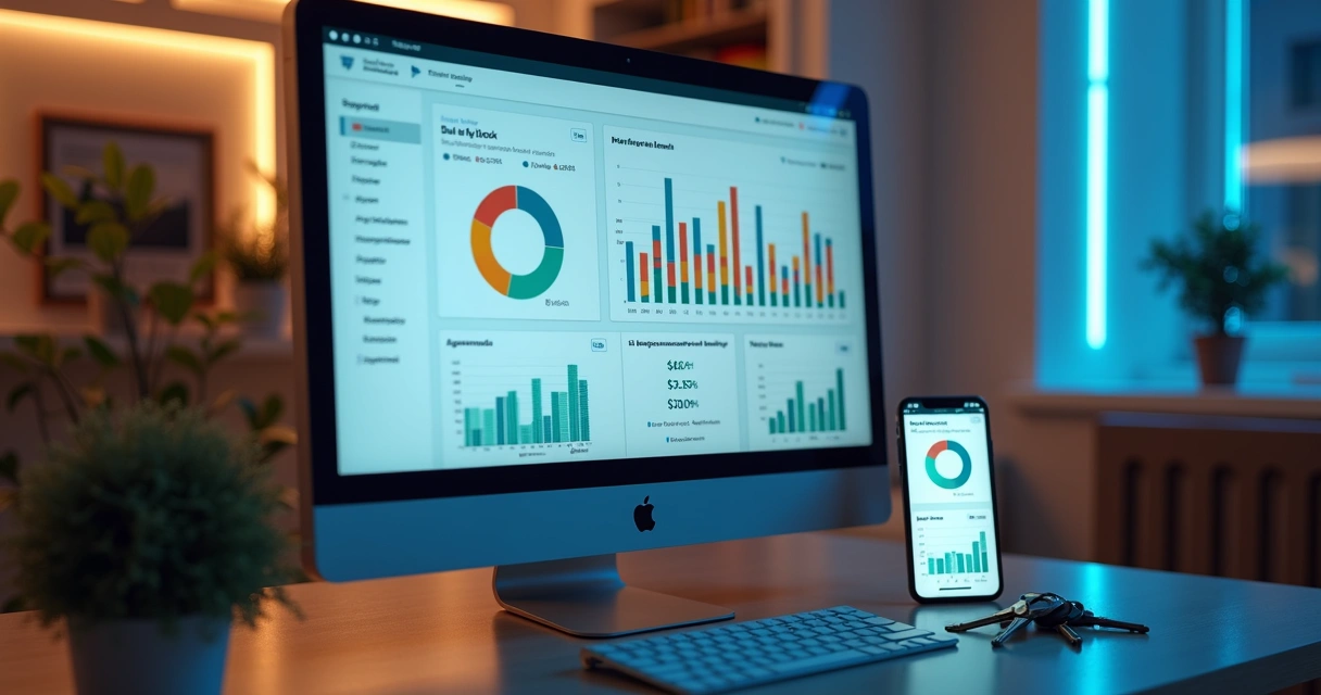 Dashboard de gestão de aluguel mostrando atrasos e acordos