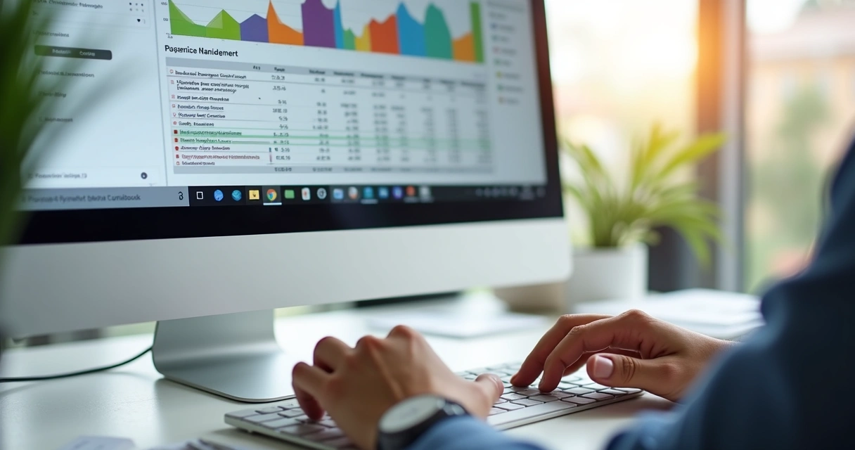 Tela de sistema digital mostrando relatórios de aluguel e emissão fiscal