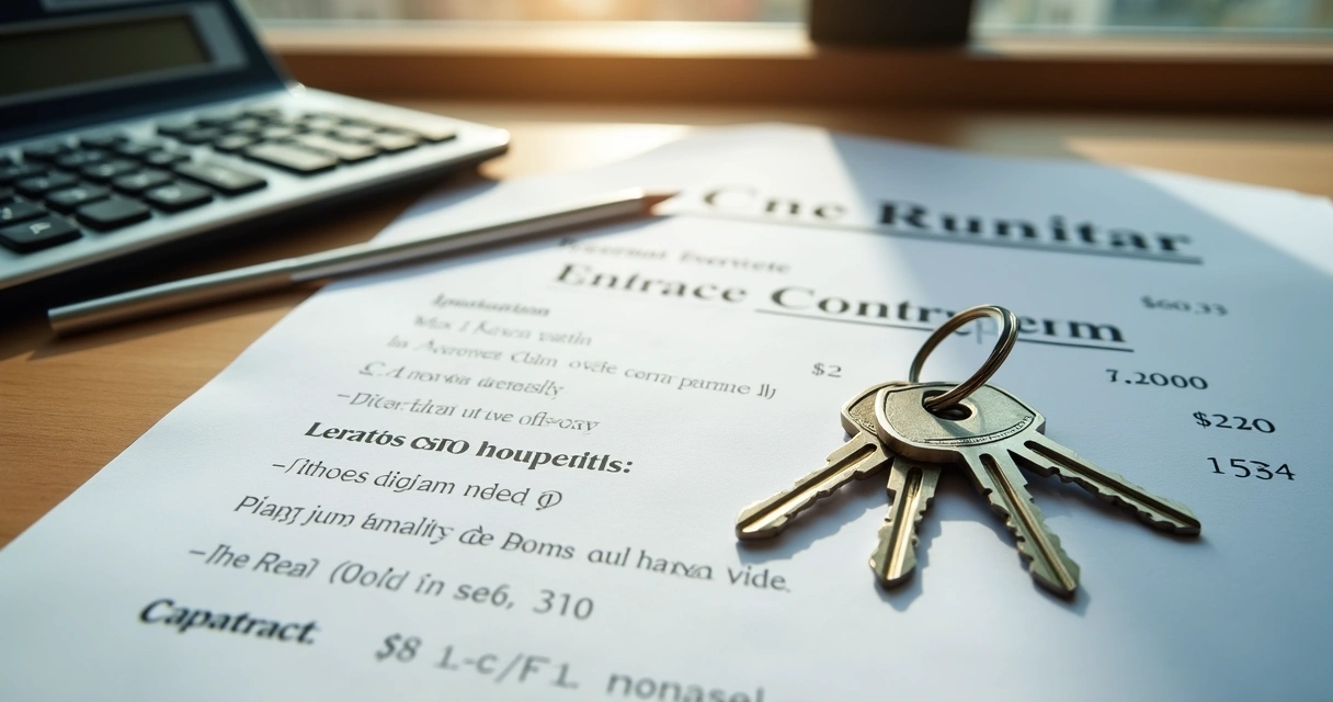 Boletos de aluguel vencidos sobre uma mesa com contrato de locação 