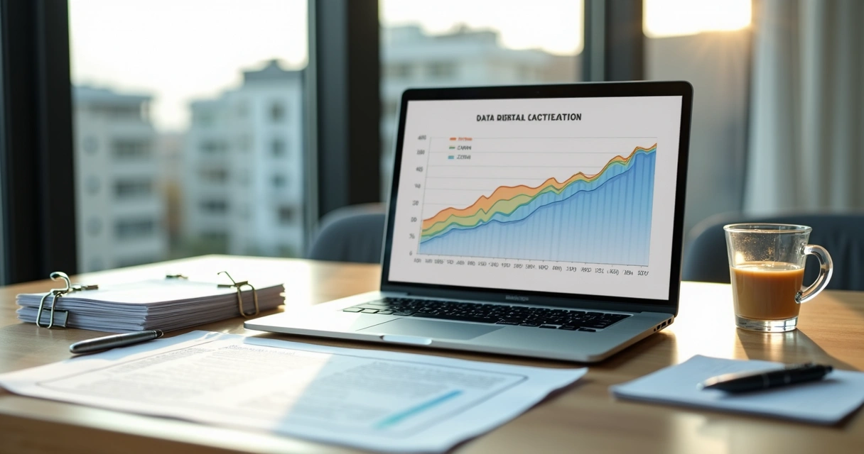 Contratos de aluguel e gráfico de índice econômico sobre mesa de trabalho
